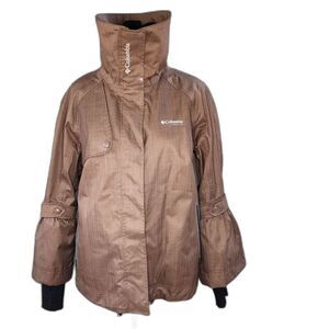 Columbia Titanium Omni-Tech Brown Bell Sleeve Jacket Winter Coat Size L